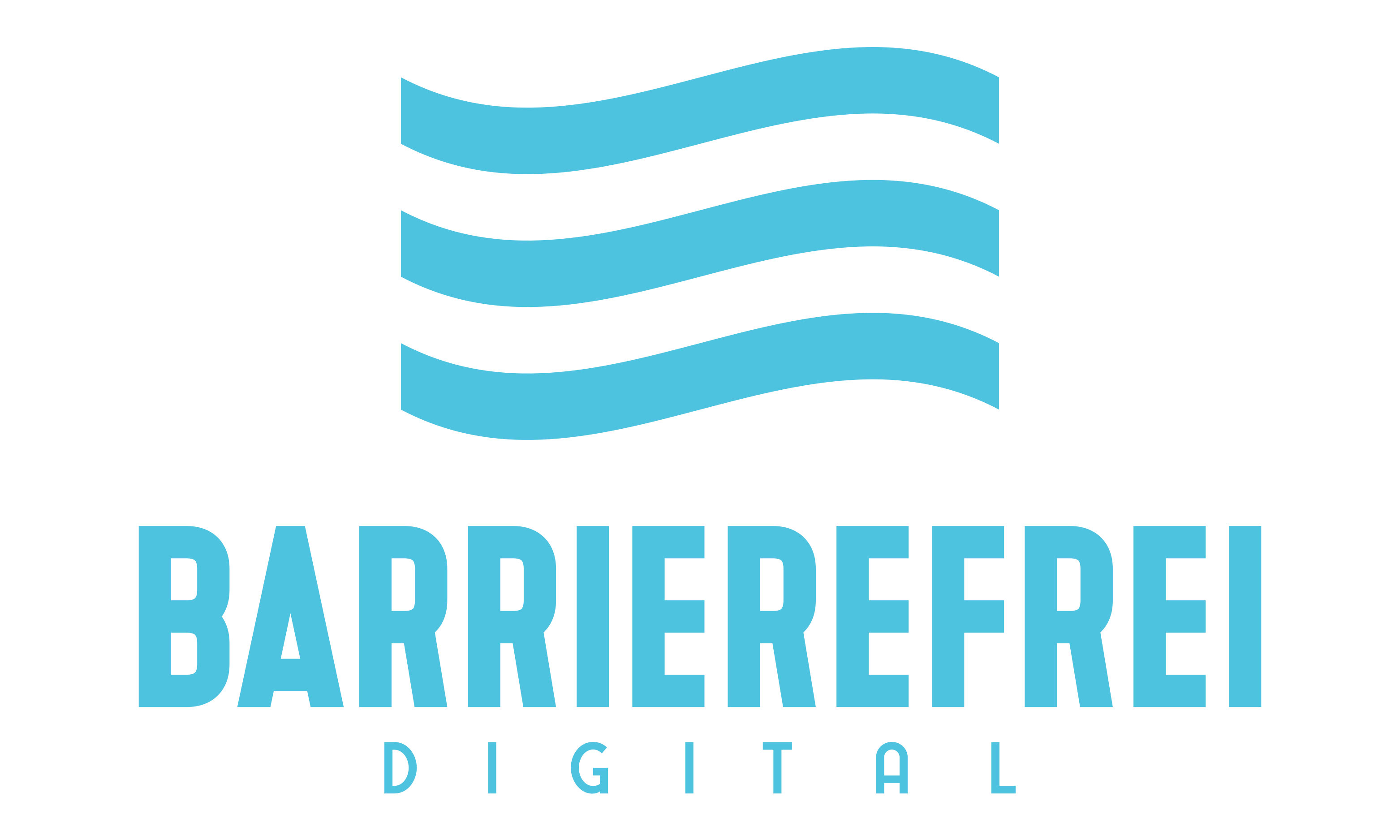 Unser Logo "Barrierefrei digital" mit 3 Wellen